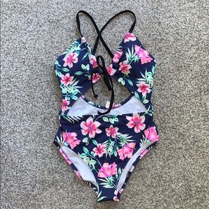 One piece swimsuit with cutouts